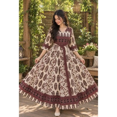 Inaya- Ajrakh Print Flared One Piece