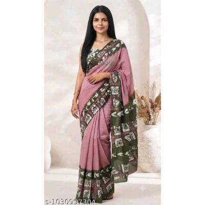 Kavya- Rajasthani Block Print Mulmul Saree