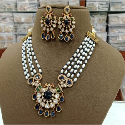 Zevar- Royal Kundan Pearl Jewellery Set