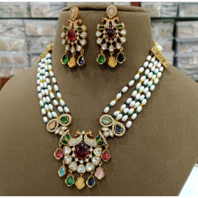 Zevar- Royal Kundan Pearl Jewellery Set