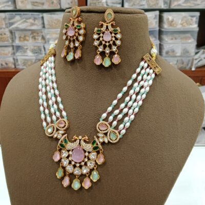Zevar- Royal Kundan Pearl Jewellery Set