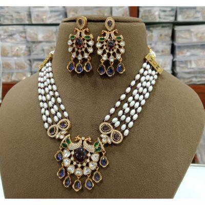 Zevar- Royal Kundan Pearl Jewellery Set