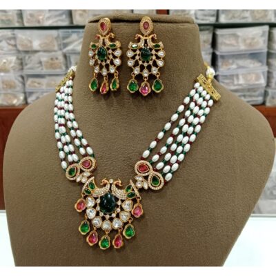Zevar- Royal Kundan Pearl Jewellery Set