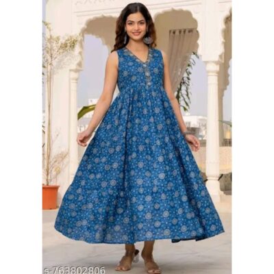 Siya- Ethnic Printed Flared One Piece