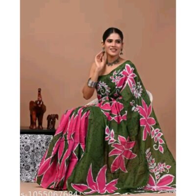 Mihika- Classic Printed Mulmul Saree