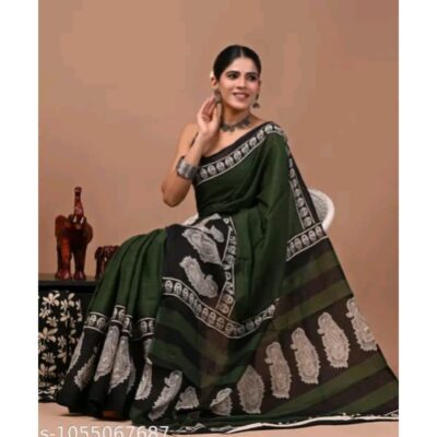 Mihika- Classic Printed Mulmul Saree