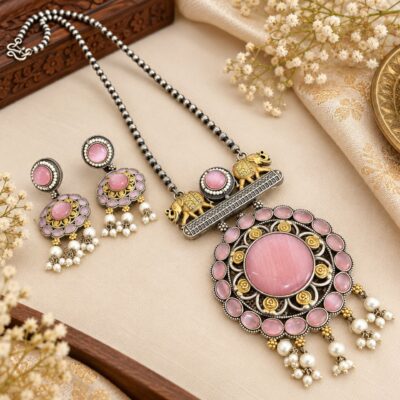 Swarna- Ethnic Pearl Stone Jewellery Set
