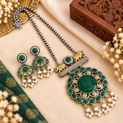 Swarna- Ethnic Pearl Stone Jewellery Set