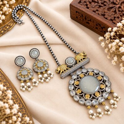 Swarna- Ethnic Pearl Stone Jewellery Set