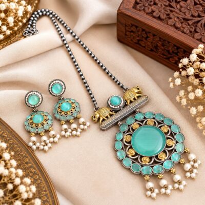 Swarna- Ethnic Pearl Stone Jewellery Set