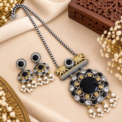Swarna- Ethnic Pearl Stone Jewellery Set