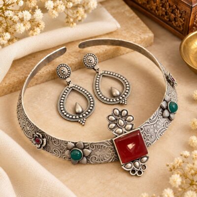 Manika- Traditional Hasli Jewellery Set