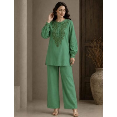 Ira- Embroidered Cotton Co-ord Set