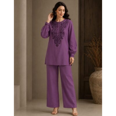 Ira- Embroidered Cotton Co-ord Set