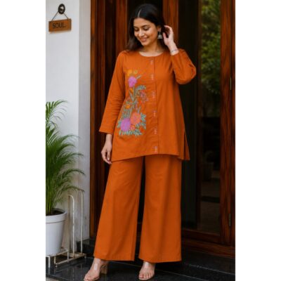 Vanya- Embroidered Cotton Co-ord Set