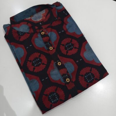Veer- Classic Ajrakh Printed Cotton Kurta