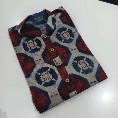 Veer- Classic Ajrakh Printed Cotton Kurta