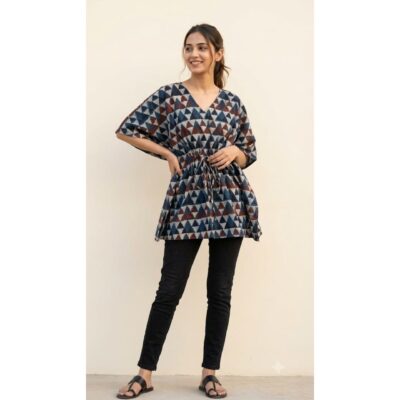 Nirja- Ajrakh Print Cotton Kaftan