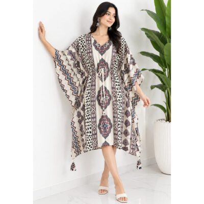 Adaa- Ajrakh Cotton Kaftan