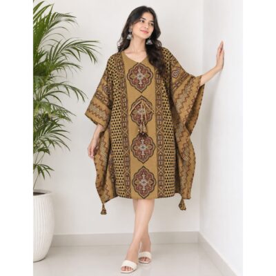 Adaa- Ajrakh Cotton Kaftan
