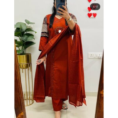 Saira- Handcrafted Angrakha-style Suit Set