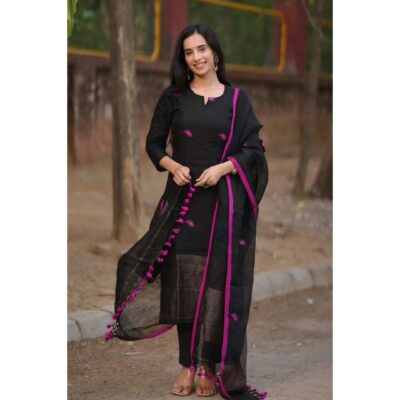 Vamika-Handcrafted Jamdani Suit Set